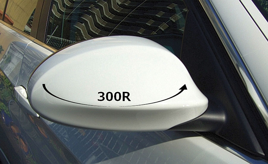 汽车零件曲率的例子。其典型的圆形形状为r300mm