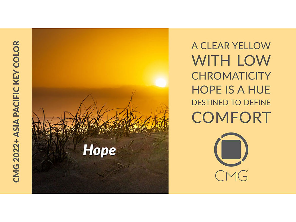 亚太地区选择了希望，这是一种低色度、清澈的黄色，在我们走出疫情之际表达乐观和恢复